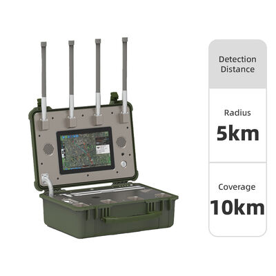 Portable Drone Detector | 5 km Detection Radius, 10 km Coverage | 900 MHz / 1.4 GHz / 2.4 GHz / 5.2 GHz / 5.8 GHz| 24/7 Anti-Drone Security System & Defense System