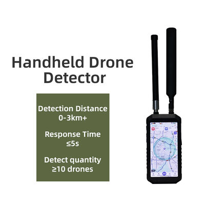 Drone Professional Wireless Intercom Portable Drone Detector | 0~3 km Detection Range, Detection 900MHz, 1.2MHz, 2.4GHz, 5.8GHz, WiFi | Anti-Drone Defense, Alarm System & Security System 