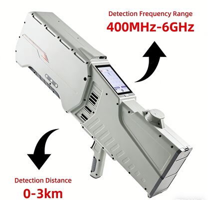 kupować Przenośny wykrywacz dronów z częstotliwością 400 MHz-6 GHz wykrywanie 3km zasięgu i GPS nawigacji spoofing przenośny sprzęt przeciwdronowy produkcja online