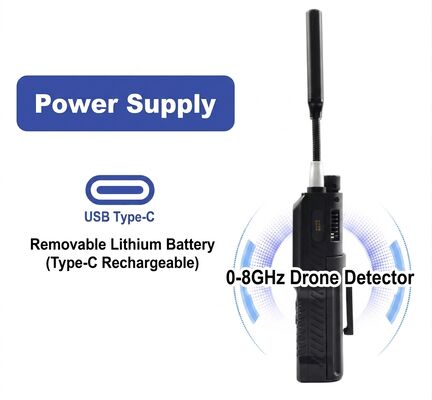 kupować Profesjonalny detektor sygnału 0-8GHz drona dla OFDM HD FPV i FM Analog Transmission z alarmem dźwiękowym wibracji i wbudowany w rejestrację danych dla bezpieczeństwa lotniska produkcja online