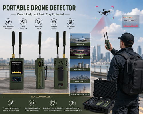 kupować 100MHz-8GHz ultra szerokopasmowy ręczny detektor dronów z nagrywaniem wideo w czasie rzeczywistym i precyzyjnym odkrywaniem kierunku produkcja online