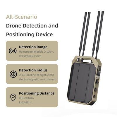 70M-6.2GHz Full Frequency Dron Detector 10km Positioning and Tracking Pilot Paths Capture FPV Video Signal Anti UAV System